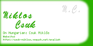 miklos csuk business card