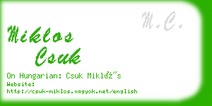 miklos csuk business card